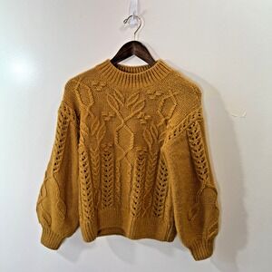 & Other Stories Chunky Cable Knit Wool Alpaca Sweater XS Scandi Modern Cozy Warm